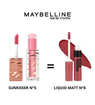 MAYBELLINE SUNKISSER BLUSH 05 BLASING BLUSH = RAL SENSATIONNEL LIQUID MATT N°8