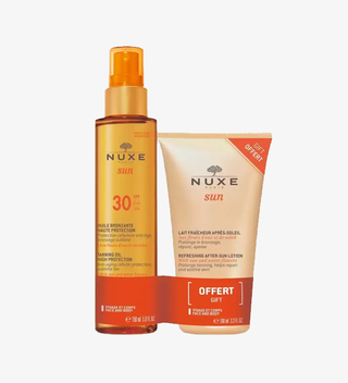 NUXE SUN PACK زيت الشمس للتسمير SPF30 150 مل + حليب طازج بعد الشمس 100 مل
