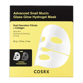 COSRX ADVANCED SNAIL MUCIN GLASS GLOW HYDROGEL MASK PACK DE 3