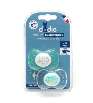 Dodie sucette A31 0-6 Mois Duo Maman Papa Cheri