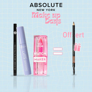 ABSOLUTE NEW YORK PACK EYELINER + MASCARA + LIPSTICK = EYEBROW OFFERT