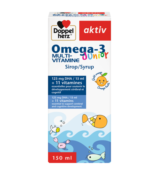 DOPPELHERZ AKTIV SIROP OMEGA3 MULTIVITAMINES JUNIOR 150ML