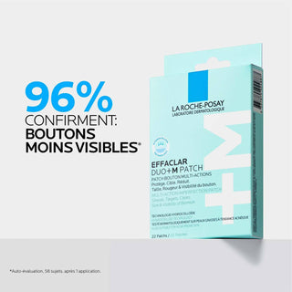 La Roche-Posay Effaclar Patch Anti-Imperfections DUO+M – patchs anti-boutons et anti-acné à la niacinamide et acide salicylique disponibles en parapharmacie au Maroc
