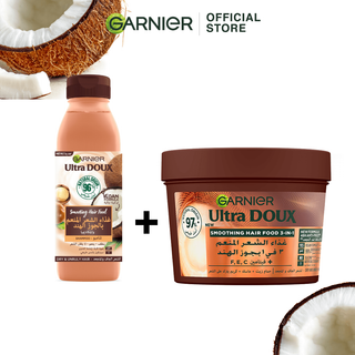 Garnier ultra doux – pack hair food macadamia shampooing + masque cheveux 390ML