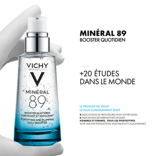 Vichy minéral 89 sérum booster hydratant fortifiant et repulpant 50 ml = Mini Mineral 89 10ML Offert