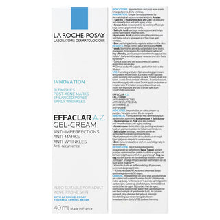 LA ROCHE POSAY INNOVATION EFFACLAR A.Z GEL-CREME 40ML