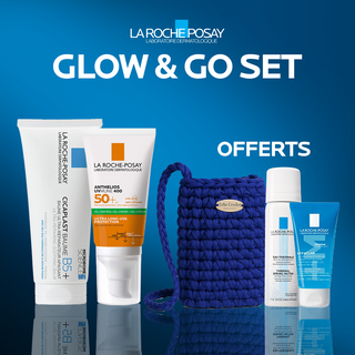 La roche posay GLOW & GO SET Cicaplast Baume B5+ 100ml + anthelios oil control invisible spf50+ peau m à g 50ml