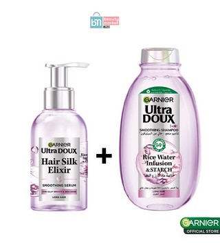 Garnier Ultra Doux Rice Water Hair Silk Serum 120ML + Rice Water SHAMPOOING INFUSION D’EAU DE RIZ & AMIDON 400ML