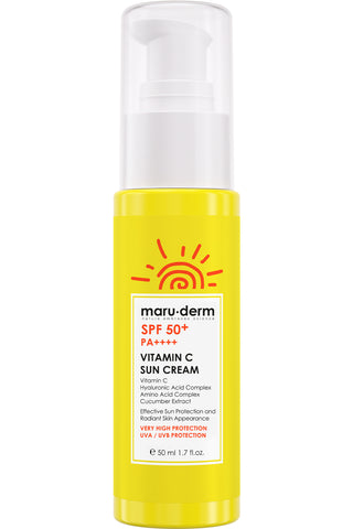 MARUDERM SPF50+ PA++++ CREME SOLAIRE VITAMINE C 50ML – Crème solaire protectrice et illuminatrice avec vitamine C