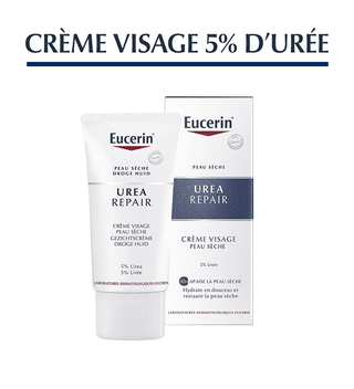 Eucerin urea repair creme visage peau seche 5 % d'uree 50 ml