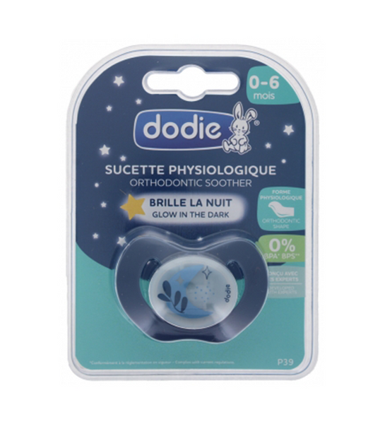 Dodie Sucette Physiologique Nuit Silicone 0-6 Mois N°P39