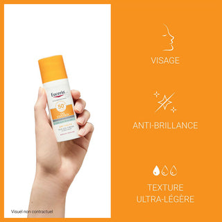 EUCERIN SUN PROTECTION OIL CONTROL GEL-CRÈME SPF50+ 50 ML = GEL NETTOYANT + SÉRUM TRIPLE ACTION OFFERTS