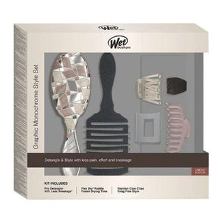 Wet Brush Pro Graphic Monochrome Style Set – Coffret Brosse & Accessoires de Coiffage Professionnel