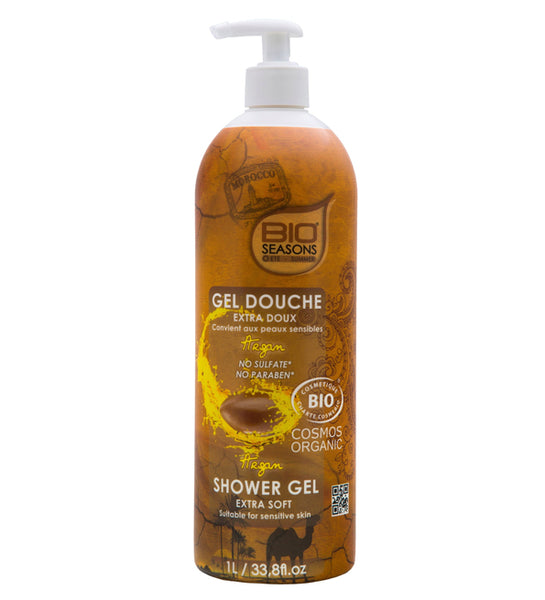 Bio Seasons – Gel Douche Bio à l'Huile d'Argan – 300 ml – Santepara