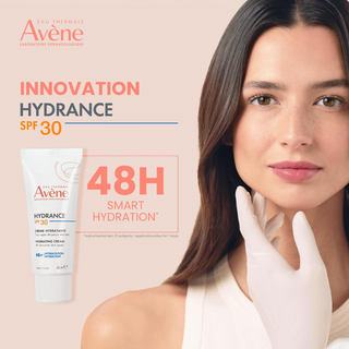 Avène Hydrance SPF 30 Crème Hydratante 40 ml, soin visage hydratant avec protection solaire pour peau sensible et déshydratée, BeautyMarket parapharmacie Maroc