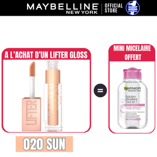 MAYBELLINE LIFTER GLOSS À LÈVRES REPULPANT = Micellaire Peau sensible 100ml OFFERT