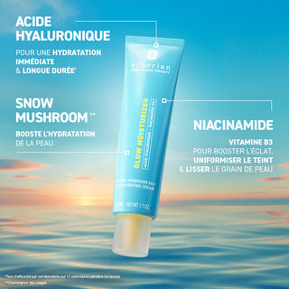 Erborian Glow Moisturizing Cream 50 ml, crème hydratante éclat visage pour peau terne, soin coréen effet bonne mine, BeautyMarket parapharmacie Maroc.