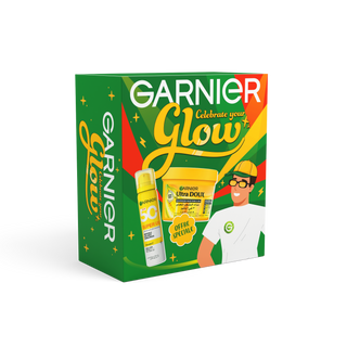 Garnier Ultra Doux Box Hair Food masque nourissant multi- usages à la banane 390ML + Super UV Invisible Air-Mist Sunscreen 75ML