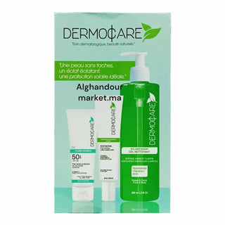 DERMOCARE PACK ECRAN FLUIDE + CREME ECLAIRCISSANT + GEL NETTOYANT 200ML