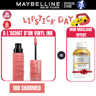 Maybelline New York - Brillant à lèvres Superstay Vinyl Ink = Micellaire Byphase 100ml OFFERT