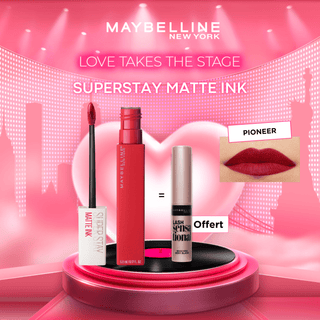 Maybelline New York - Rouge à lèvre Mat Liquide Superstay Matte Ink 20 PIONNER = Mini Mascara Offert