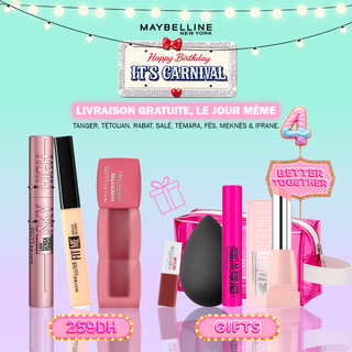 Maybelline Pack Two Icons – Sky High + Teddy Tint 55 & Fit Me 10 = Trousse + 4 Cadeaux OFFERTS