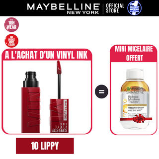 Maybelline New York - Brillant à lèvres Superstay Vinyl Ink = Micellaire Byphase 100ml OFFERT