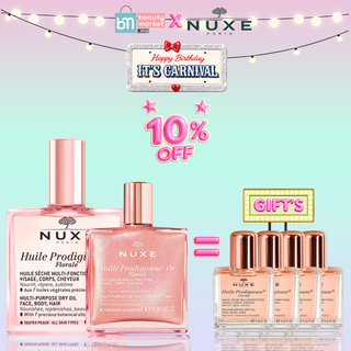 Nuxe Huile Prodigieuse Florale 100ml + Huile Prodigieuse® Or Florale 50ml = 4 Mini 10ml Offertes
