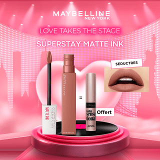 Maybelline New York - Rouge à lèvre Mat Liquide Superstay Matte Ink 65 SEDUCTRES = Mini Mascara Offert