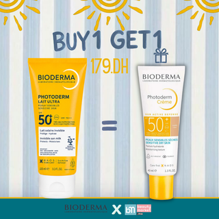 Bioderma Photoderm Lait Ultra SPF50+ 100 ml = Photoderm Crème SPF50+ Teintée Claire 40 ml Offerte