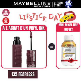 Maybelline New York - Brillant à lèvres Superstay Vinyl Ink = Micellaire Byphase 100ml OFFERT