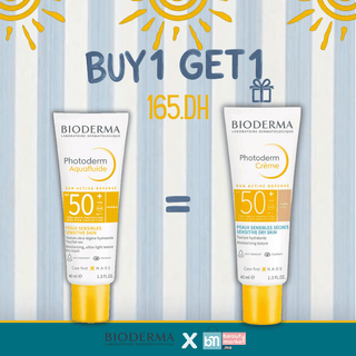 Bioderma Photoderm Aquafluide Invisible SPF50+ 40 ml = Photoderm Crème SPF50+ Teintée Claire 40 ml Offerte