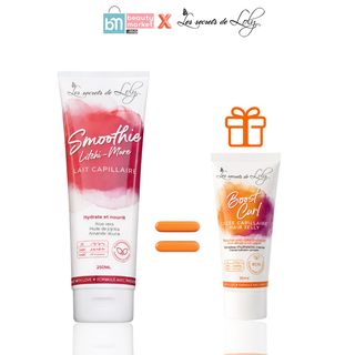 Les Secrets de Loly Smoothie Lait Sans Rinçage Très Nourrissant Litchi-Mûre 250ml = Boost Curl 30ml Offerte