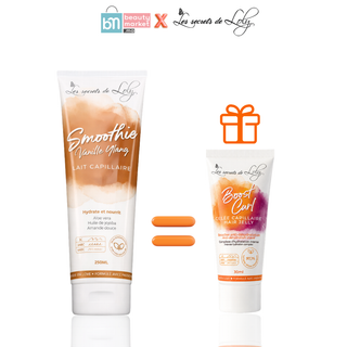 Les Secrets de Loly Smoothie Lait Sans Rinçage Très Nourrissant Vanille Ylang 250ml = Boost Curl 30ml Offerte