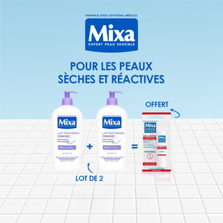 Mixa Lait Panthénol Confort 250 ml*2 = cica lèvres OFFERT