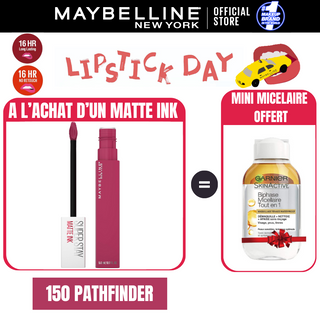 Maybelline New York - Rouge à lèvre Mat Liquide Superstay Matte Ink  = MICELLAIRE BYPHASE 100ML OFFERT