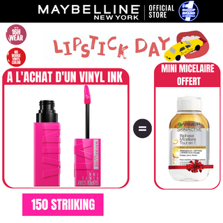 Maybelline New York - Brillant à lèvres Superstay Vinyl Ink = Micellaire Byphase 100ml OFFERT