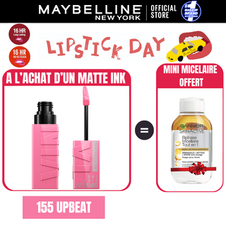 Maybelline New York - Brillant à lèvres Superstay Vinyl Ink = Micellaire Byphase 100ml OFFERT