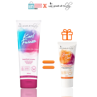 Les Secrets de Loly Kurl Fusion Gel Crème Coiffant Nourrissant & Hydratant 250ml = Boost Curl 30ml Offerte