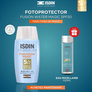 ISDIN FOTOPROTECTOR FUSION WATER MAGIC 50ML = EAU MICELLAIRE 100 ML OFFERTE