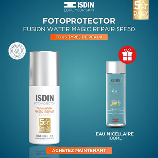 ISDIN FUSIONWATER MAGIC REPAIR SPF 50 50ML = EAU MICELLAIRE 100 ML OFFERTE