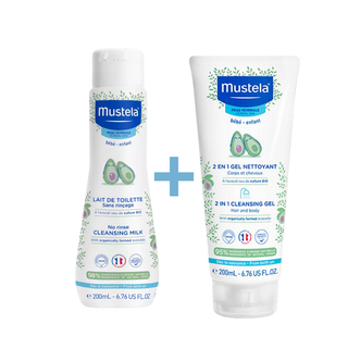Mustela Lait de Toilette Bébé 200ml + Gel Nettoyant 2 en 1 - 200ml