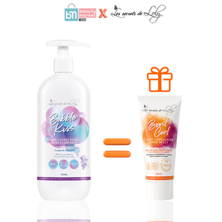 Les Secrets de Loly Bubble Kiss Soin Lavant Doux Bébés & Enfants Corps et Cheveux 400ml = Boost Curl 30ml Offerte