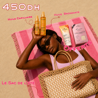 Nuxe Sun Huile Solaire Bronzante SPF30 150ml + Nuxe Sun Huile Lactée Capillaire Protectrice Hydratante 100ml = Lait Fraîcheur Après-Soleil 100ml  + Sac+ Serviette Sèche Offerts Offerts