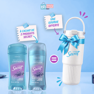 Pack Secret Luxe Lavender Gel Transparent 73 g + Relaxing Lavender Stick Invisible 73 g = Gourde Offerte