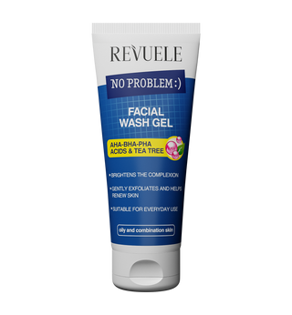 REVUELE NO PROBLEM FACIAL WASH GEL AHA-BHA-PHA ACIDS AND TEA TREE, 200 ml