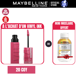 Maybelline New York - Brillant à lèvres Superstay Vinyl Ink = Micellaire Byphase 100ml OFFERT