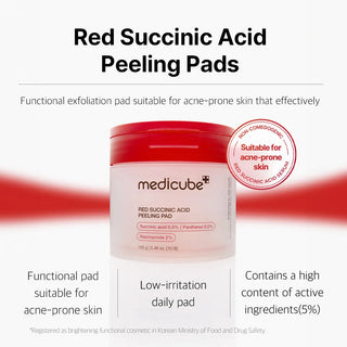 Medicube Red Succinic Acid Peeling Pad – 155 g / 70 disques
