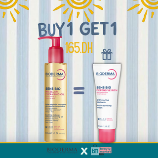 Duo Pack Bioderma Sensibio Huile Micellaire 150ml = Sensibio Defensive Rich 40ml Offerte