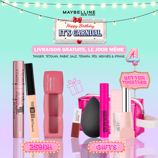Maybelline Pack Two Icons – Sky High + Teddy Tint 55 & Fit Me 25 = Trousse + 4 Cadeaux OFFERTS
